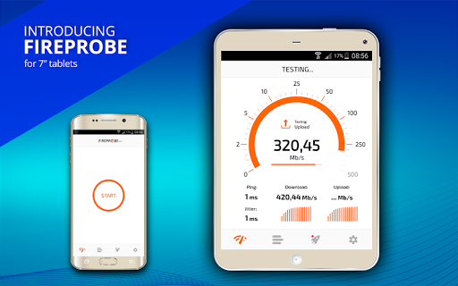 Screenshot of FIREPROBE Speed Test