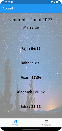 Android application Muslim Hour screenshort