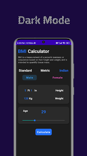 BMI Calculator Screen 2