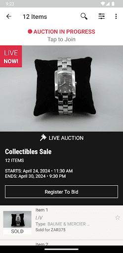 Asset Auctions Screen 2