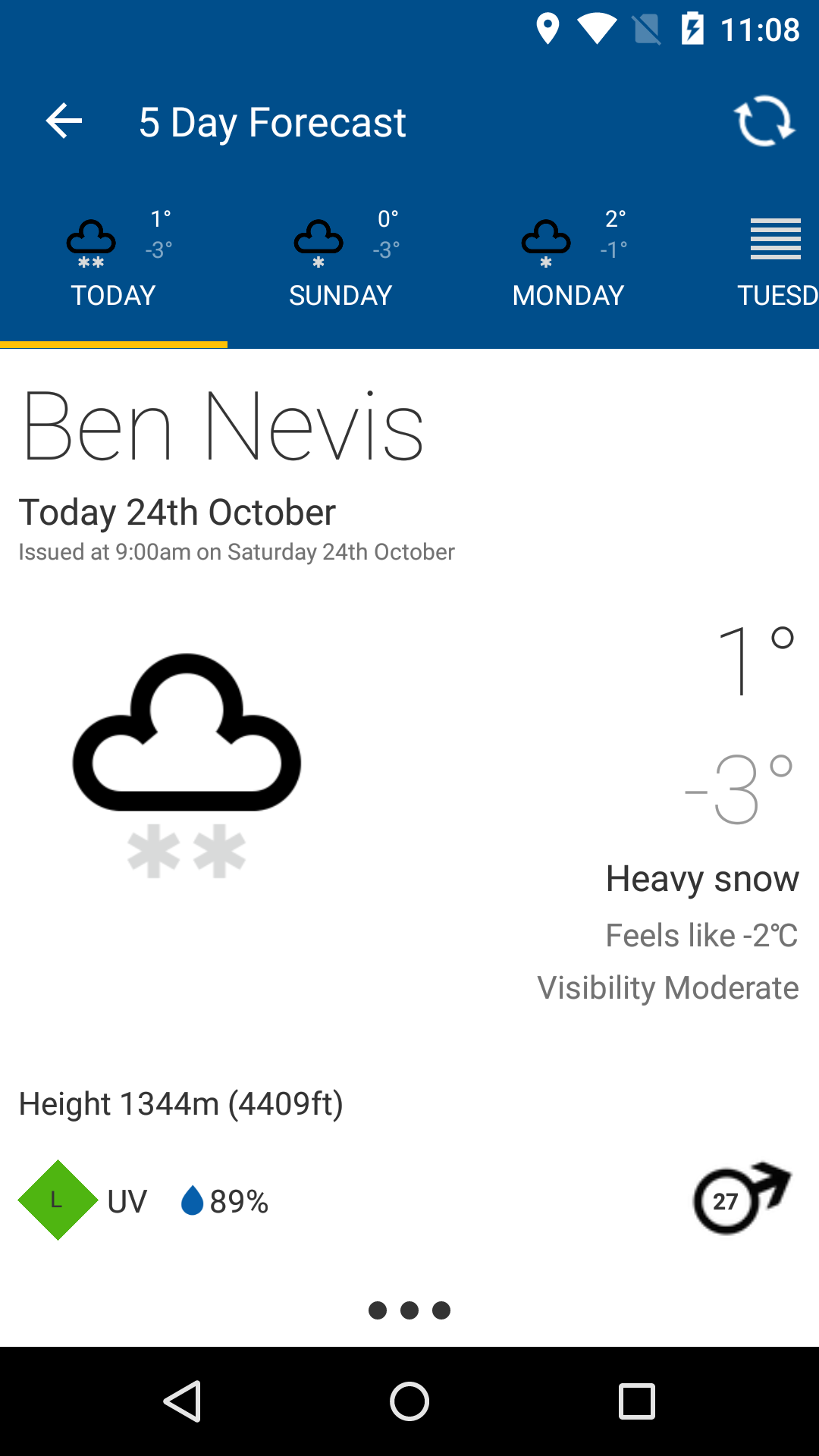 Android application Mountain Weather UK screenshort