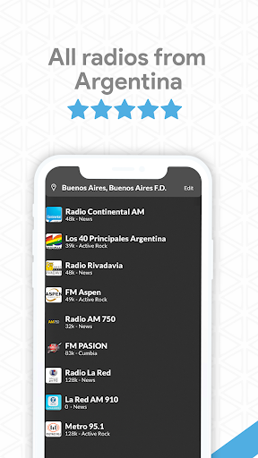 Android application Radios Argentina screenshort