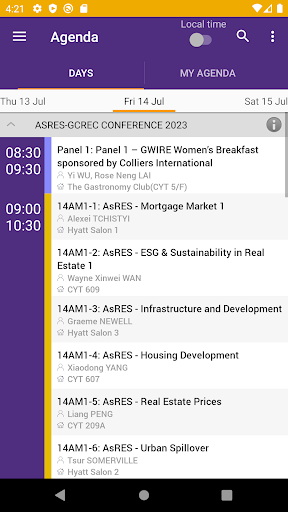 Android application 2023 AsRES-GCREC Conference screenshort