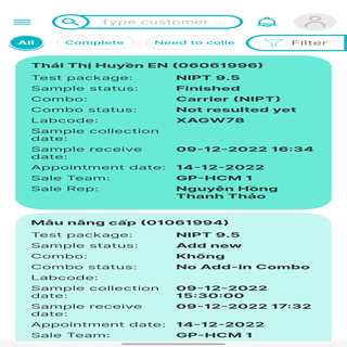 Gene Solutions HCP App Screen 2