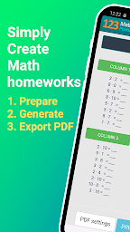 123 Math Homeworks - Practice Sheets Generator