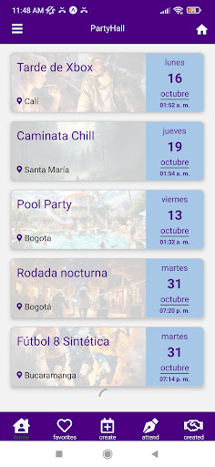 Android application PartyHall screenshort