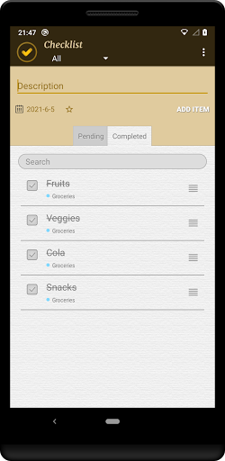 Checklist with reminders