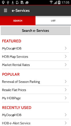 Android application Mobile@HDB screenshort