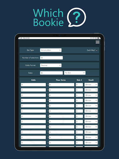 Which Bookie Bet Calculator