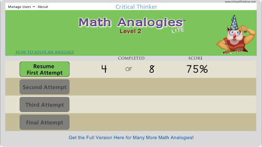 Math Analogies™ Level 2 (Lite)