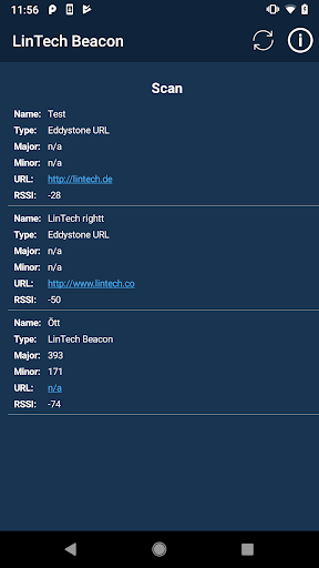 Android application LinTech Beacon Configurator screenshort