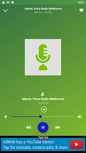 Android application islamic voice radio melbourne screenshort