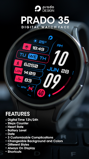 Android application PRADO 35 Digital Watch Face screenshort