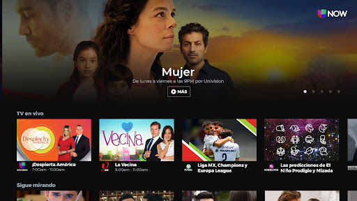 Screenshot of Univision Now: Live TV
