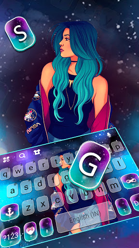 Stylish Girl Keyboard Backgrou Screen 2