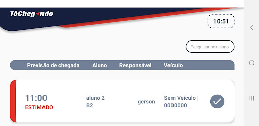 Android application TôChegando - Escolas screenshort