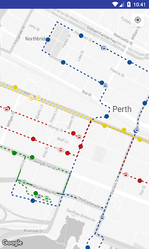 Perth CAT Bus Tracker Screen 2