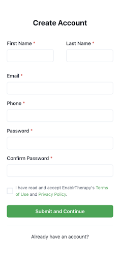 Enablr Therapy Screen 2