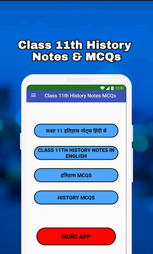Screenshot of Class 11 History Notes & MCQs