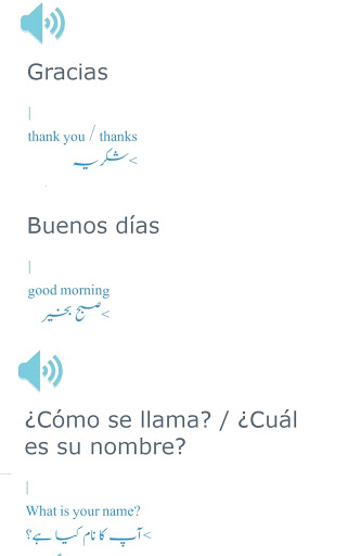 Learn Spanish Language in Urdu Screen 3