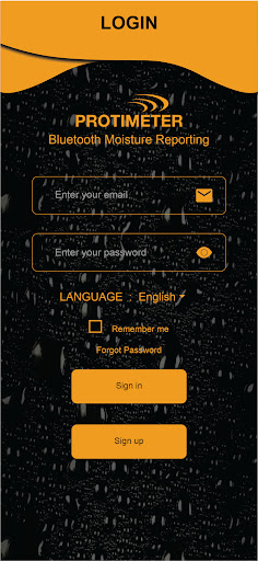 Android application Protimeter Connect screenshort
