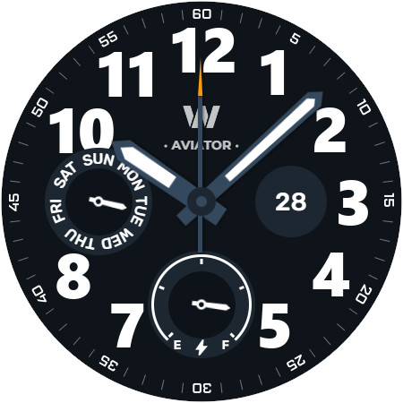 Android application WES3 - Aviator Watch Face screenshort