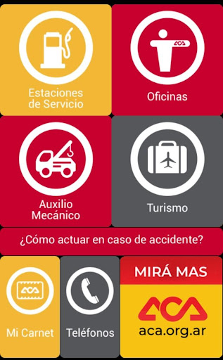 Android application ACAMovil screenshort