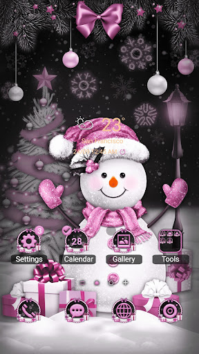 Android application Pink Pastel Snowman- Wallpaper screenshort