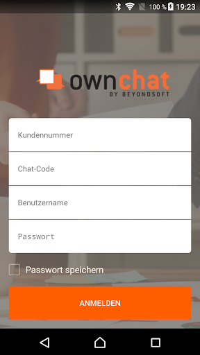 Android application ownChat screenshort
