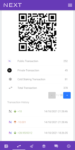 Navcoin NEXT Wallet Screen 2