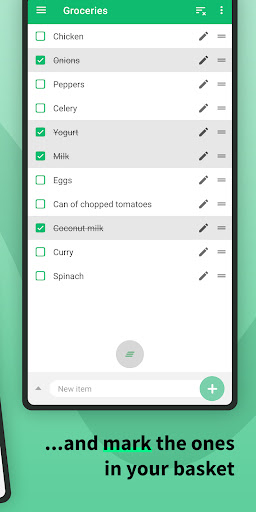 Shopping Lists (with widget) Screen 3