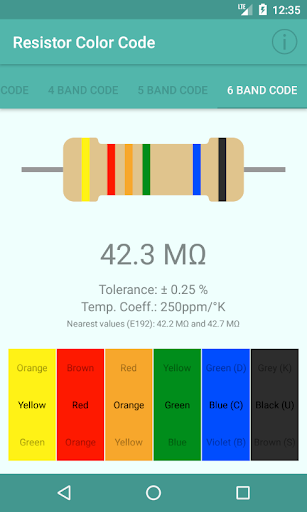 Color and SMD Code Calculator Screen 2