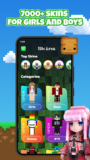 Android application Girls skins for Minecraft PE screenshort