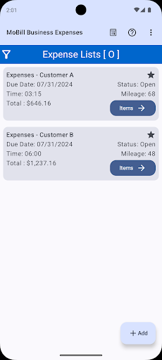 Android application MoBill Business Expenses screenshort