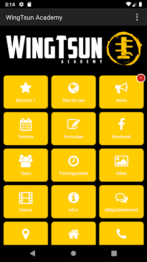 Android application Wing Tsun Academy Reutlingen screenshort