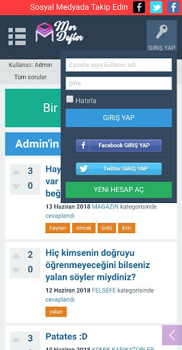 Mor Defter - Soru Cevap Uygulaması