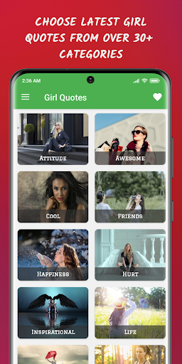 Android application Girl Quotes & Status screenshort