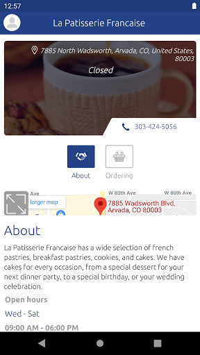 Android application La Patisserie Francaise screenshort
