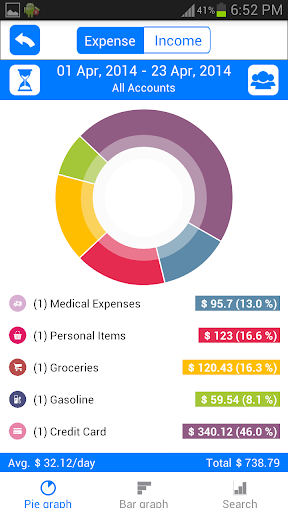 Money Log lite Budget Manager Screen 3
