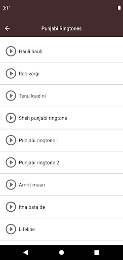 Android application Punjabi Ringtones screenshort