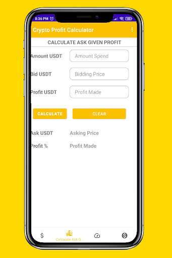 Crypto Profit Calculator Screen 2