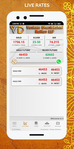 Android application VD Bullion screenshort