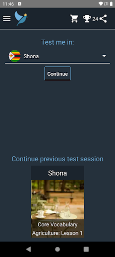 Android application Shona Language Tests screenshort