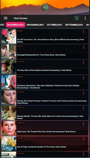 Screenshot of Real Stories Documentaries