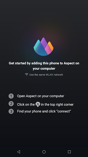 Android application Aspect Sync screenshort