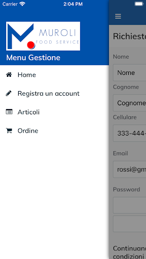 Android application Muroli FoodService screenshort
