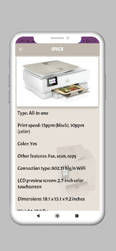 Android application HP envy 7920e printer guide screenshort