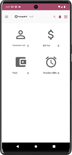 Android application Pango bill screenshort