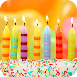 Birthday song, cake and candle icon