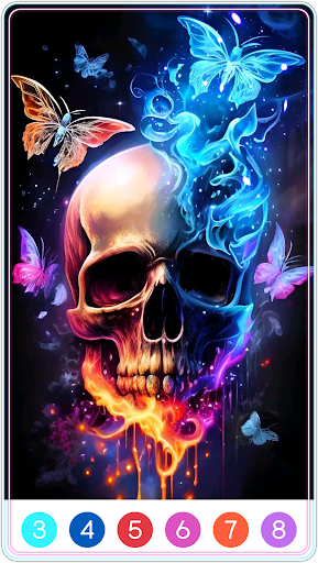 Skull Coloring Book Color Game screenshots 2